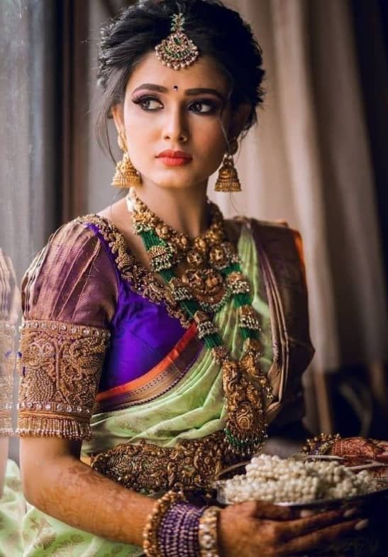 Blouse Sleeves with Zari Border