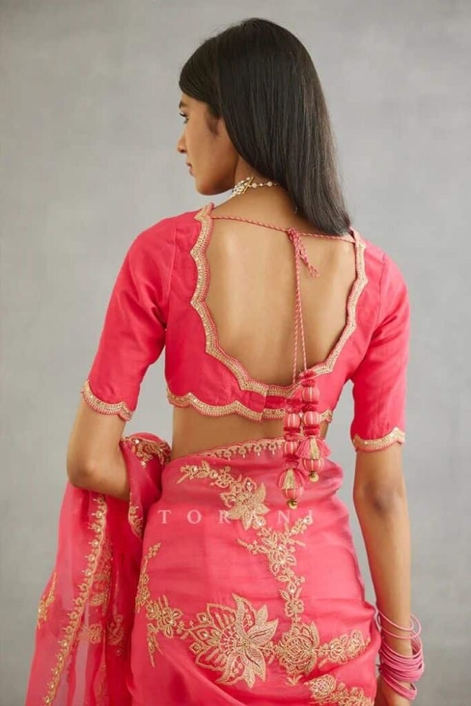Cut Border Blouse Designs Front and Back