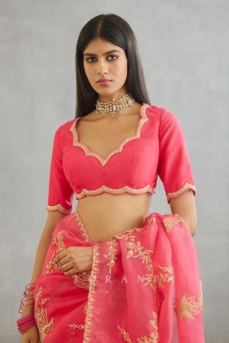 Cut Border Blouse designs Front and Back