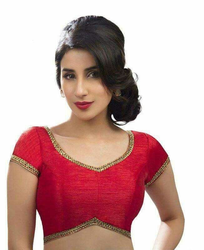 Designer Blouse with Lace Border