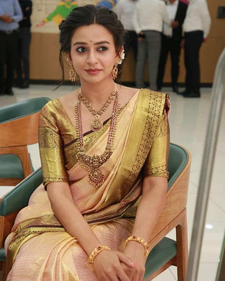 Golden Border Blouse Design