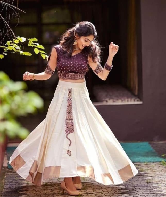 Kerala Skit and Blouse Design