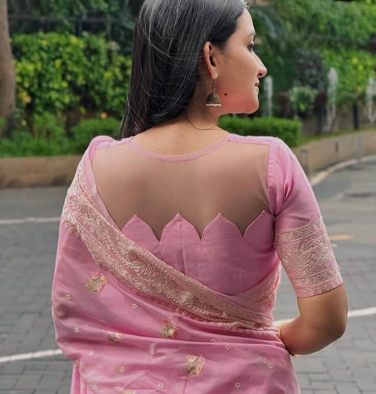 Net Blouse with Border work