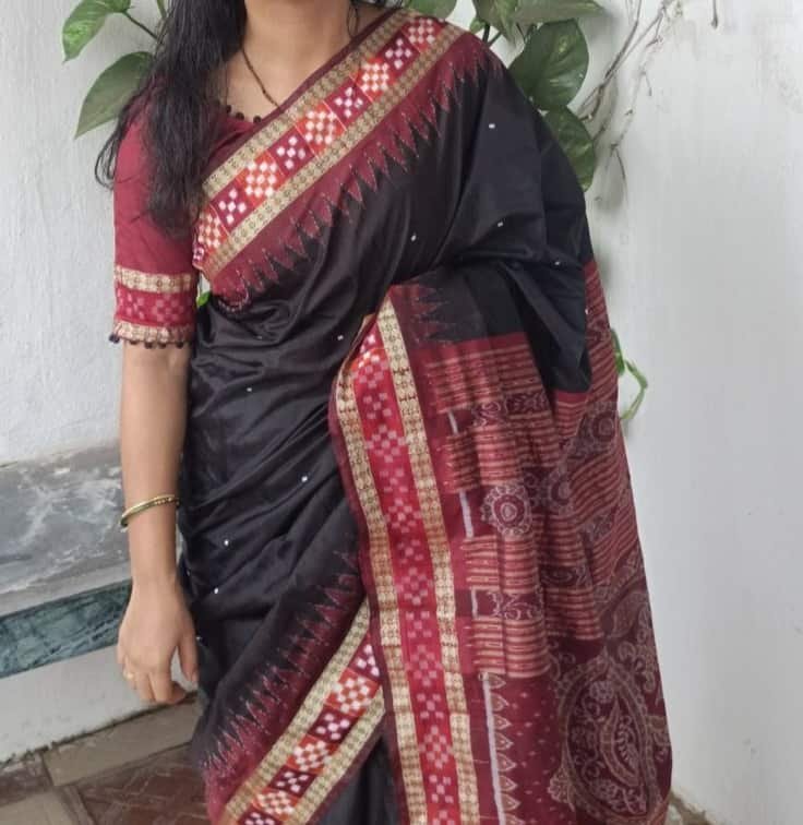 Sambalpuri Double Border Blouse Design