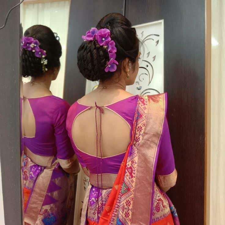 Back Side Brocade Blouse Designs