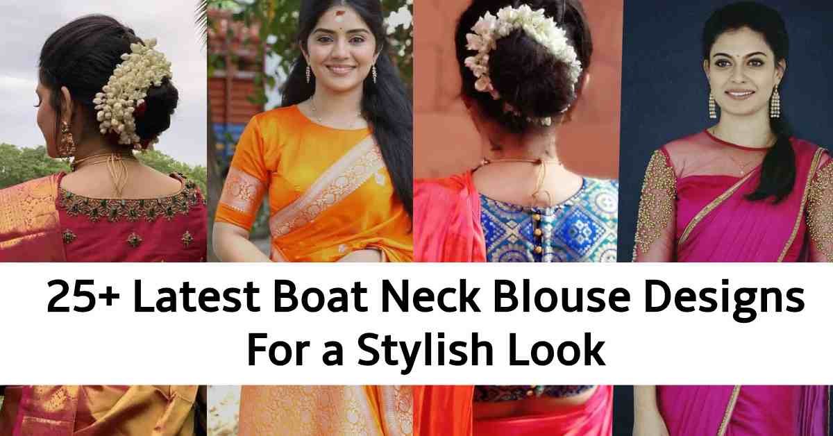 boat neck blouse designs