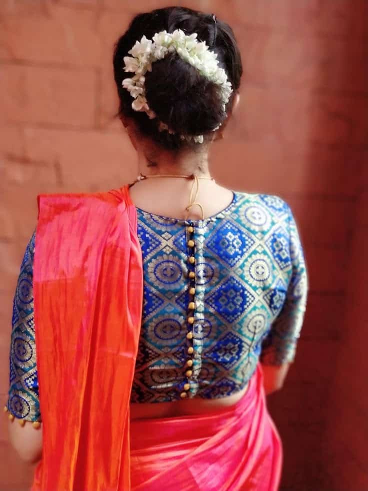 Boat Neck Blouse Back Design