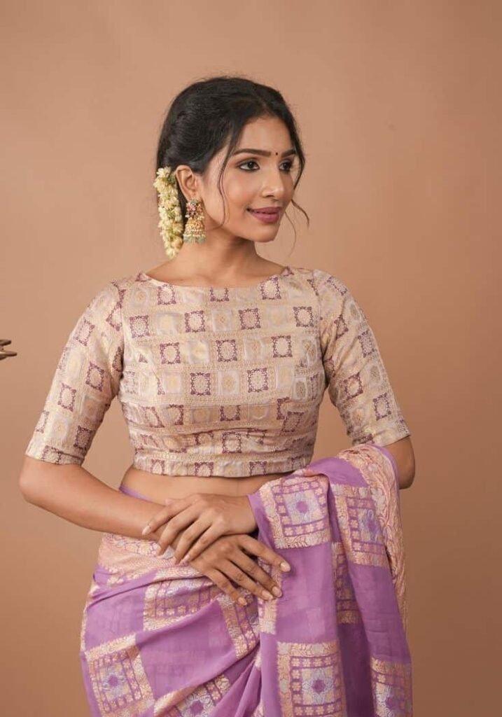Boat Neck Blouse Front Design