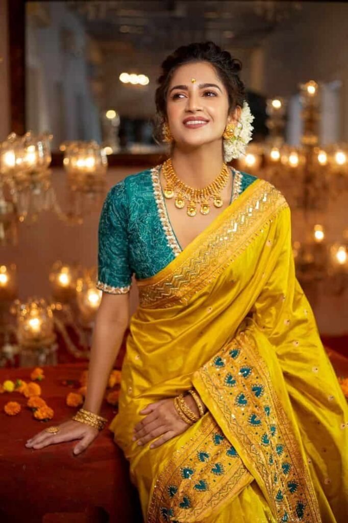 Stylish V neck blouse designs