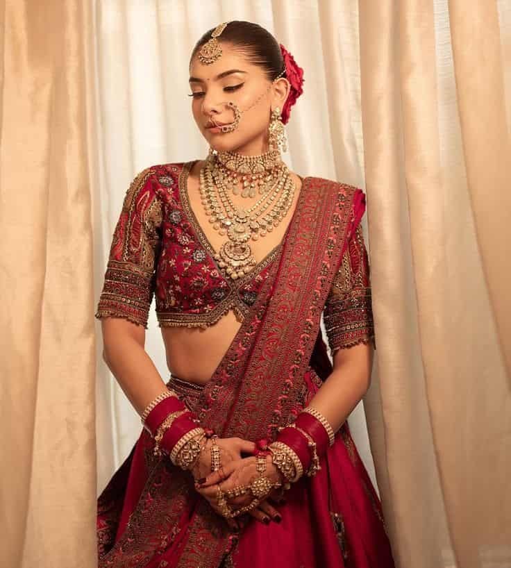 Bridal Lehenga Blouse Design Back and Front