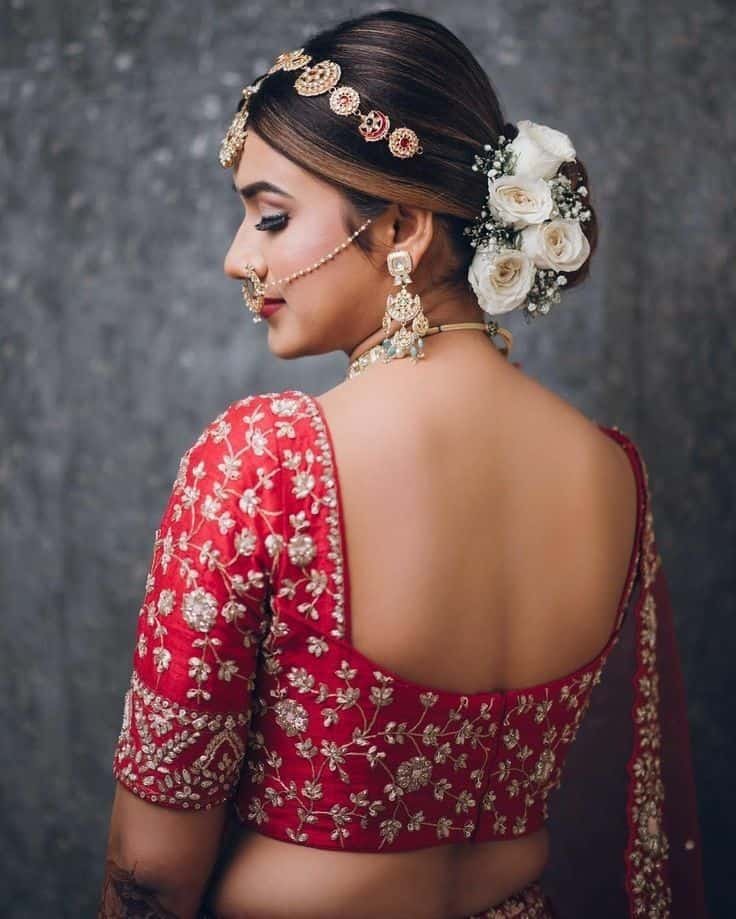 Bridal Lehenga Blouse Design Back and Front