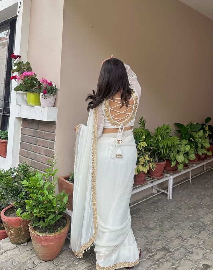 full sleeve blouse back design