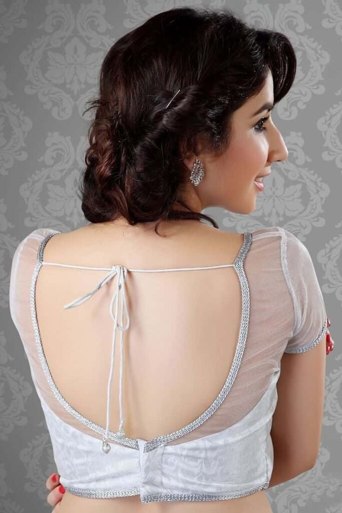 Simple Net Blouse Back Design