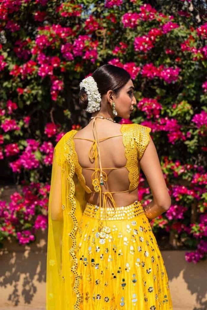 Backless Blouse Designs for Lehenga