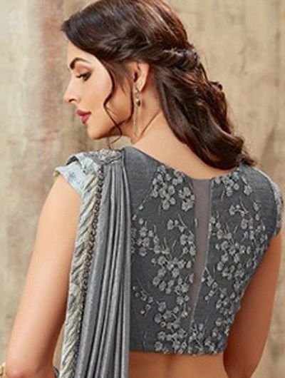 Boat Neck Back Blouse for Lehenga