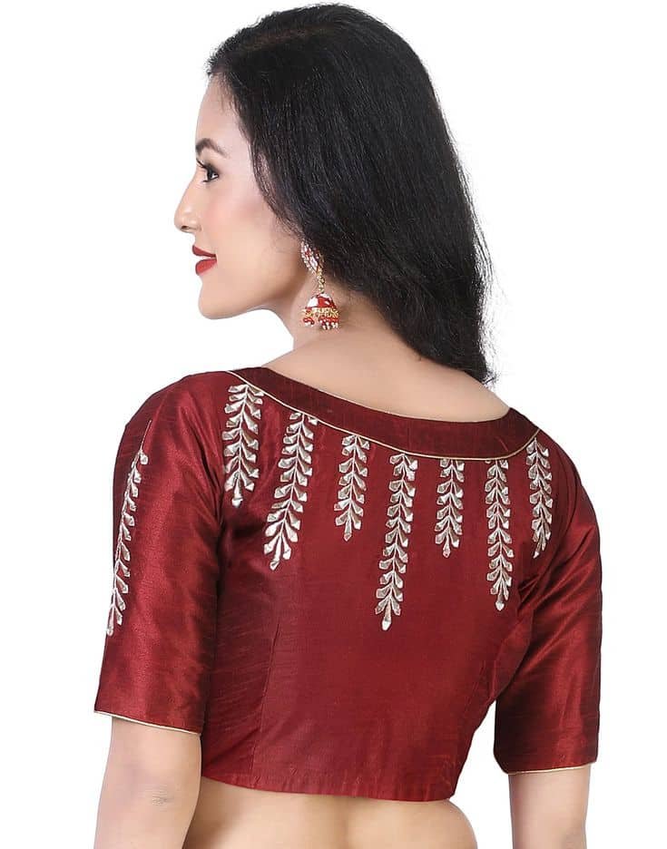 Boat Neck Maroon Blouse