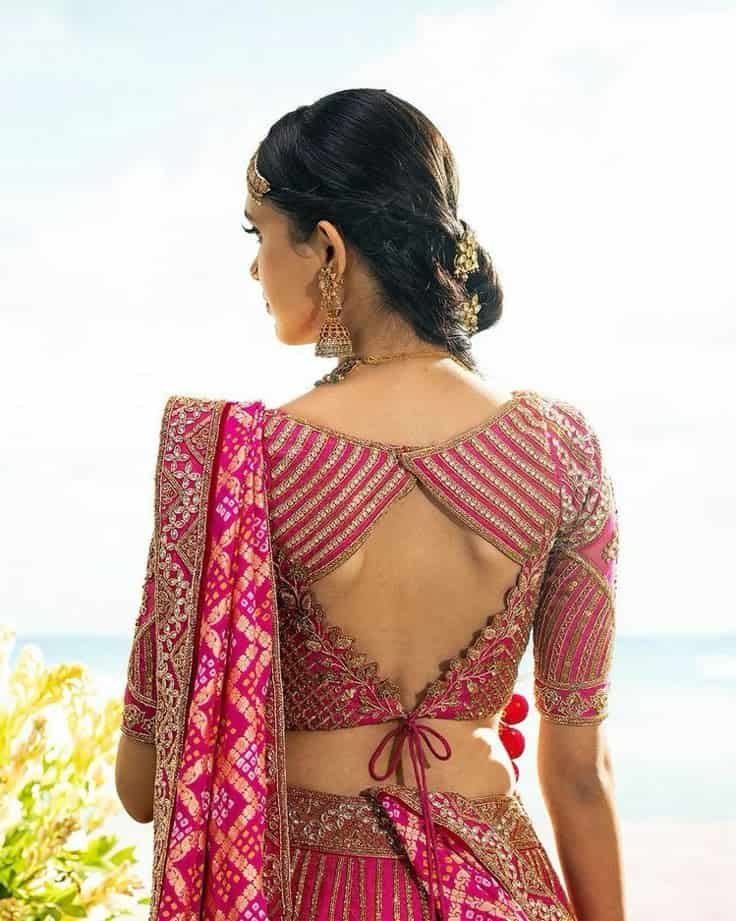 Lehenga Blouse Back Neck Patterns