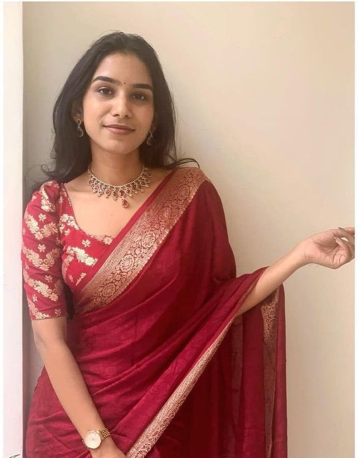 Maroon Blouse for Party Wear