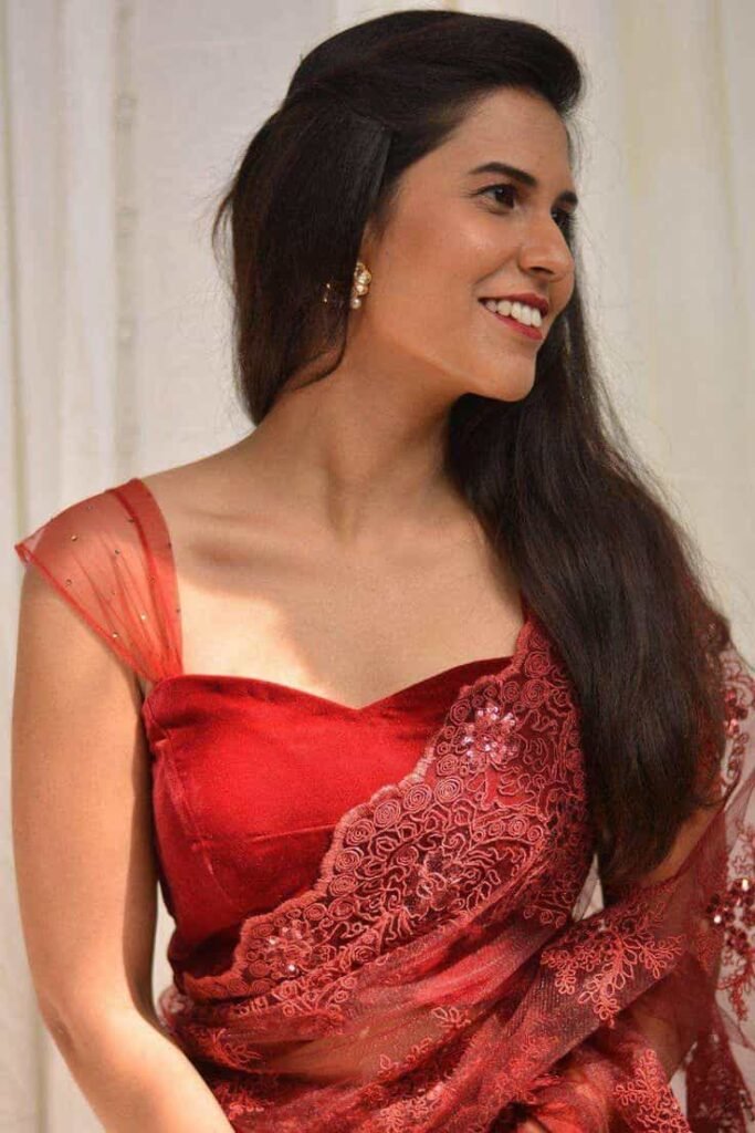 Maroon Blouse with Net Sleeves