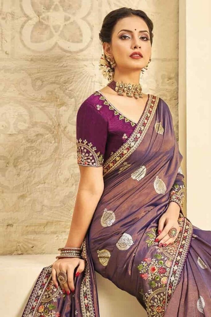 Maroon Blouse with Zari Work