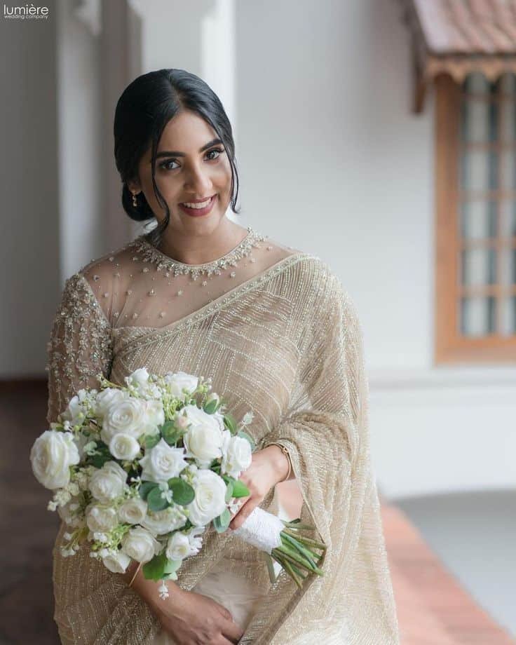 Sheer Neckline Net Blouse