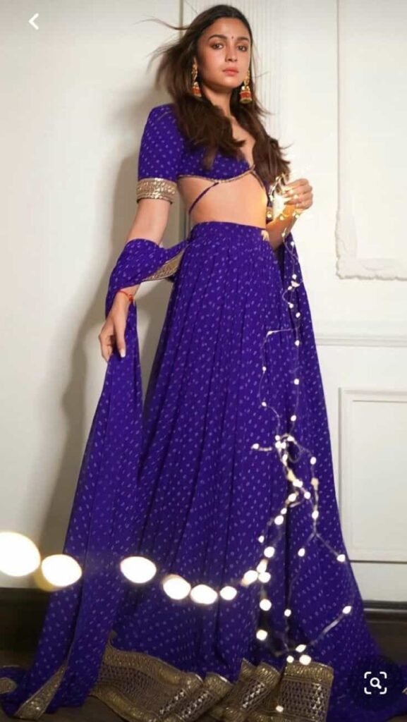 Alia Bhatt Purple Lehenga Blouse Back Design
