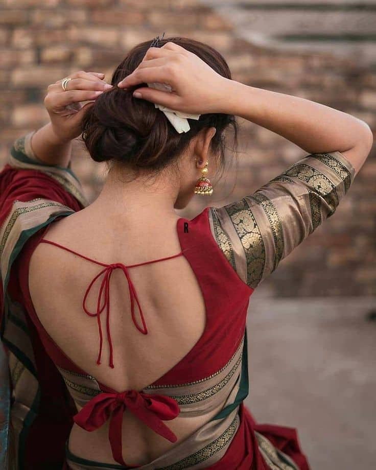 Blouse Designs Back Side Photos