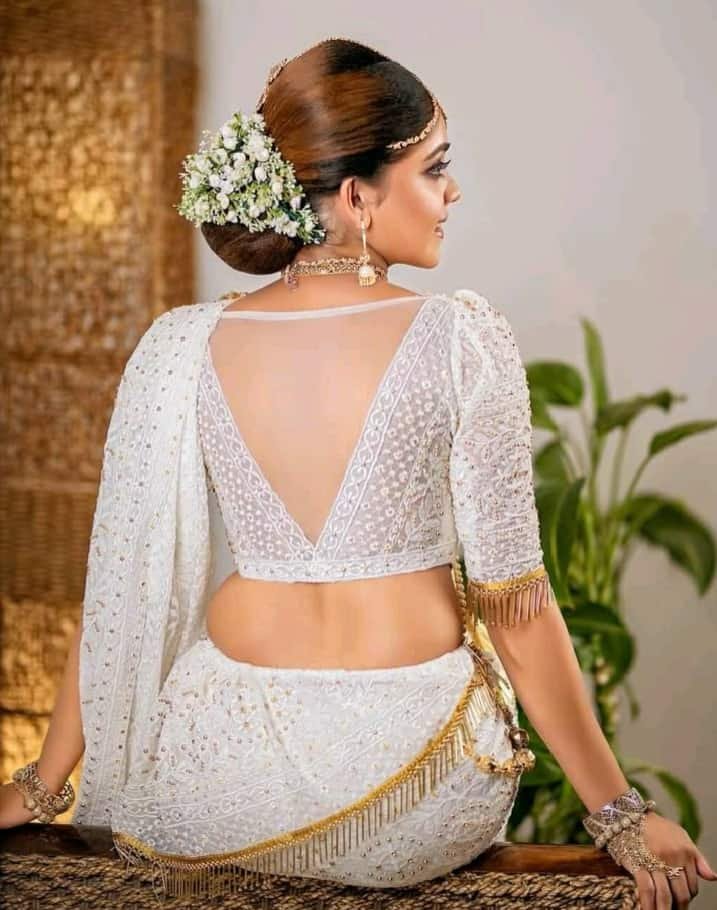 Boat Neck Net Blouse Back Design