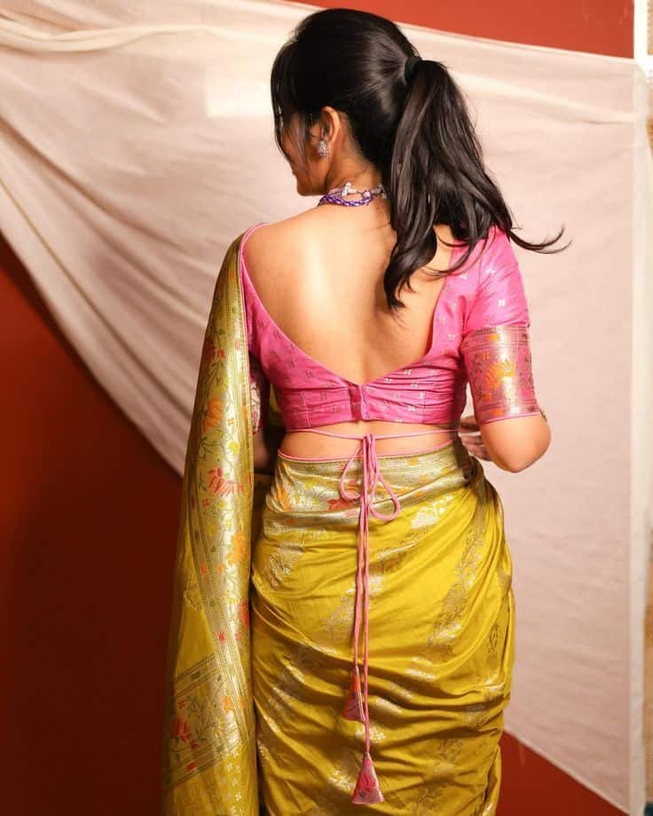 Border Saree Blouse Designs Back Side