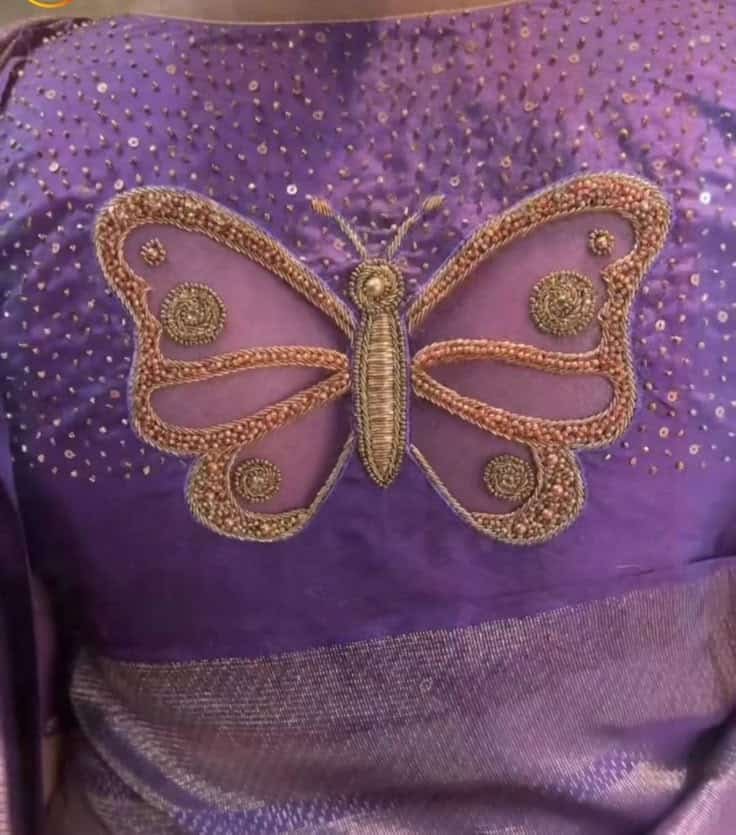 Butterfly Blouse Design Back Side