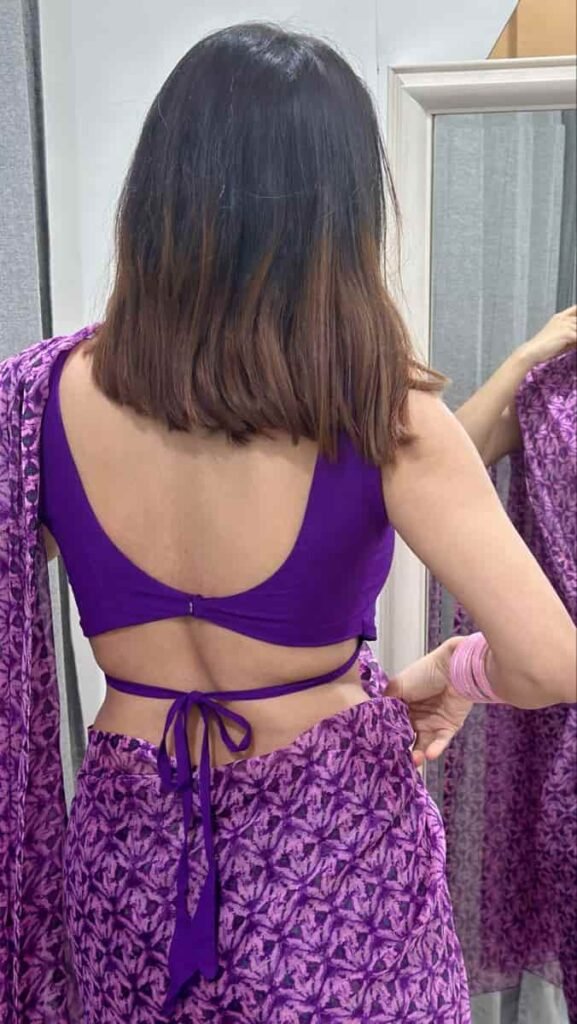 Choli Style Backless Blouse Design
