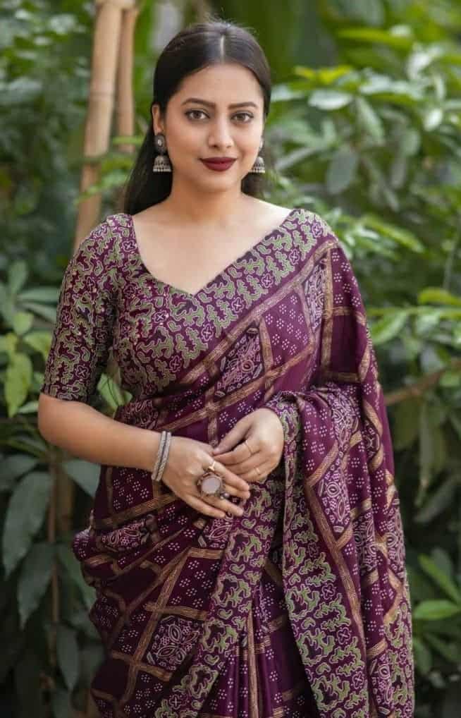 Contrast Handloom Blouse