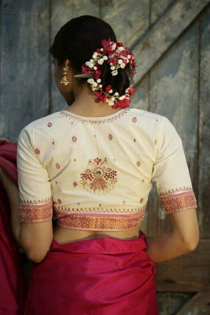 Embroidered High Neck Blouse
