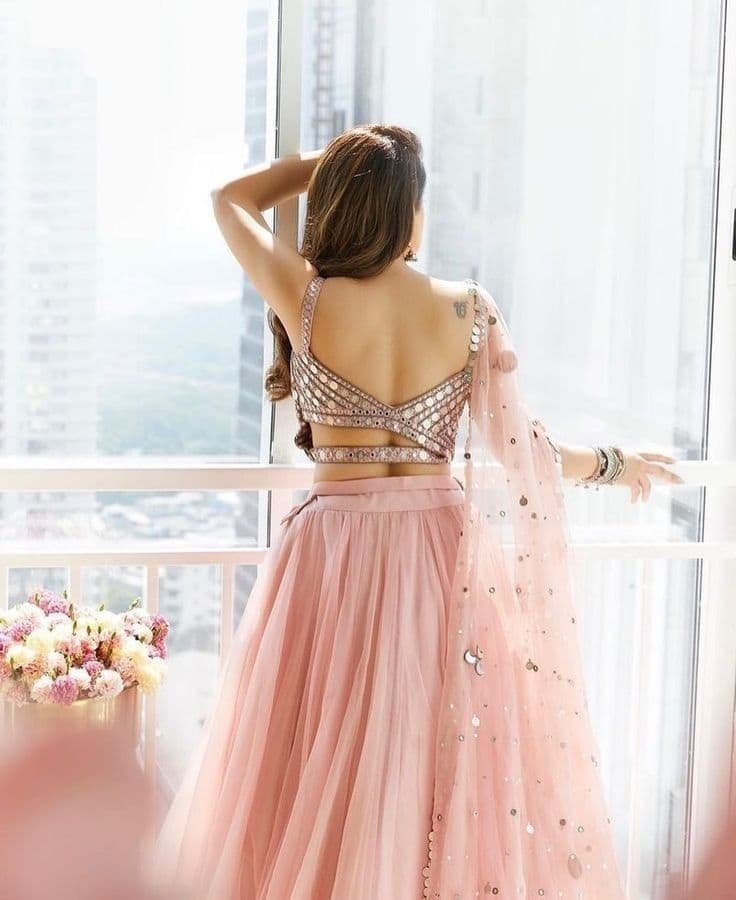 Fancy Lehenga Blouse Back Design