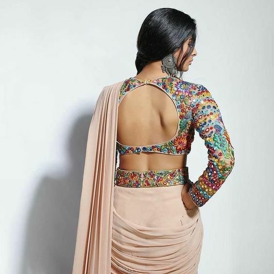 Full Sleeve Backless Blouse