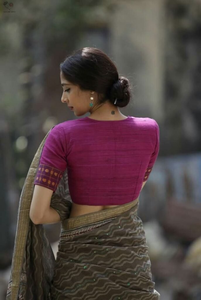 Handloom Blouse Back Neck Design