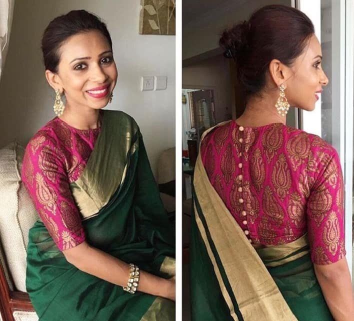 High Neck Blouse Designs Front and Back