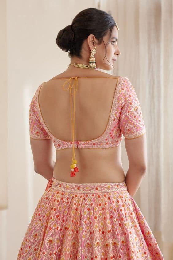 Lehenga Blouse Design Back Side