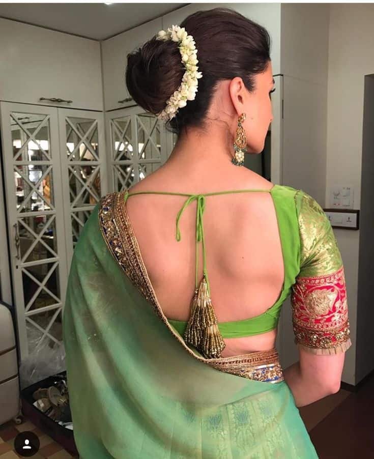 Silk Backless Blouse Design