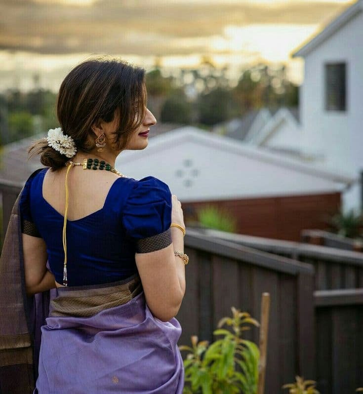 Simple Puff Blouse Back Design