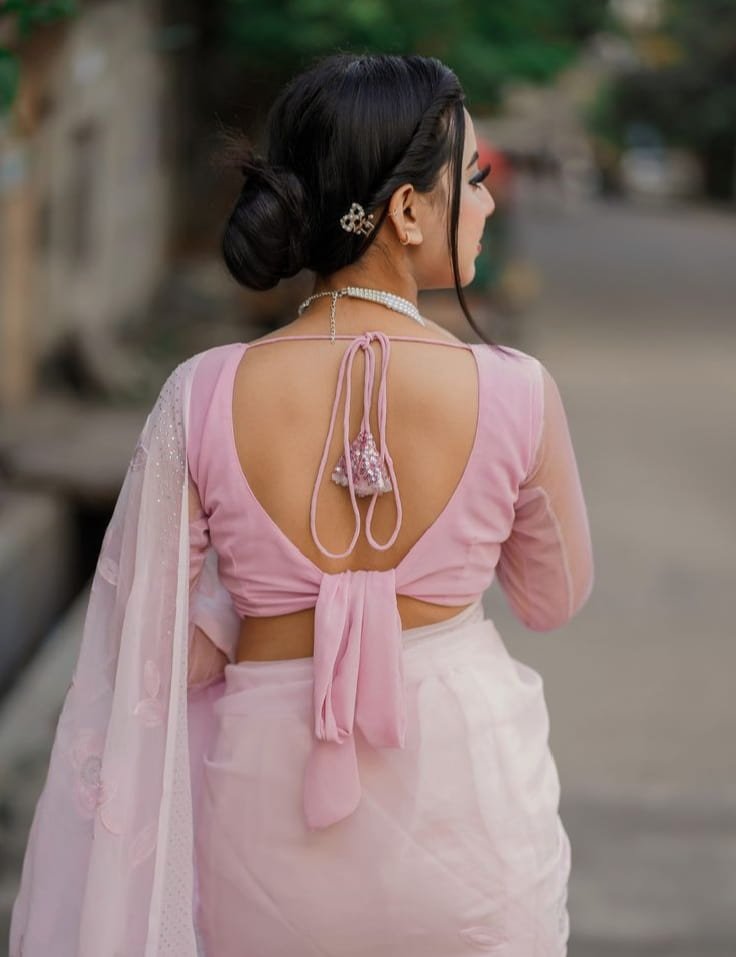 Stylish Backless Blouse Design