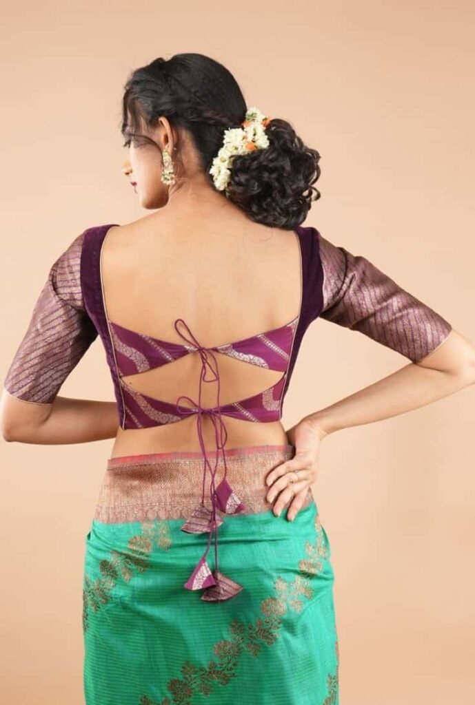 Velvet Backless Blouse