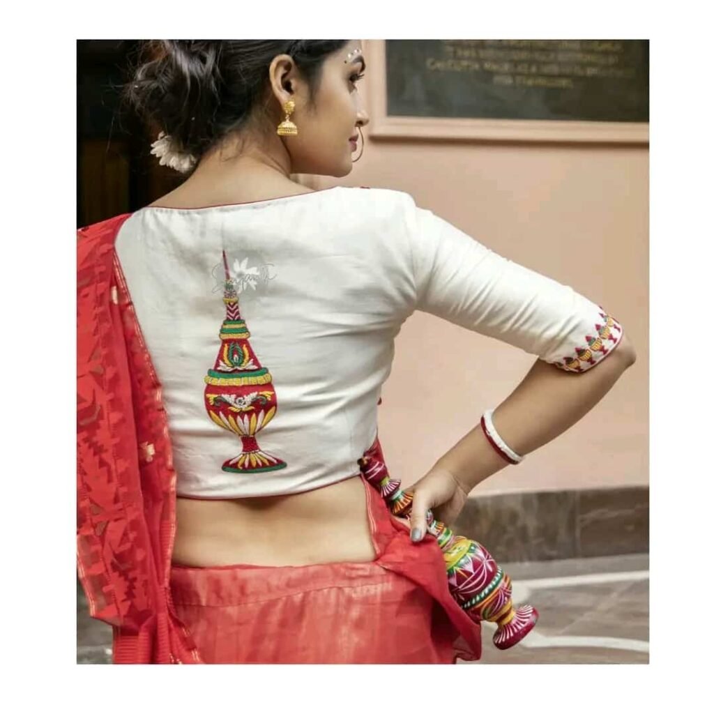 Bengali Wedding Blouse Back Design