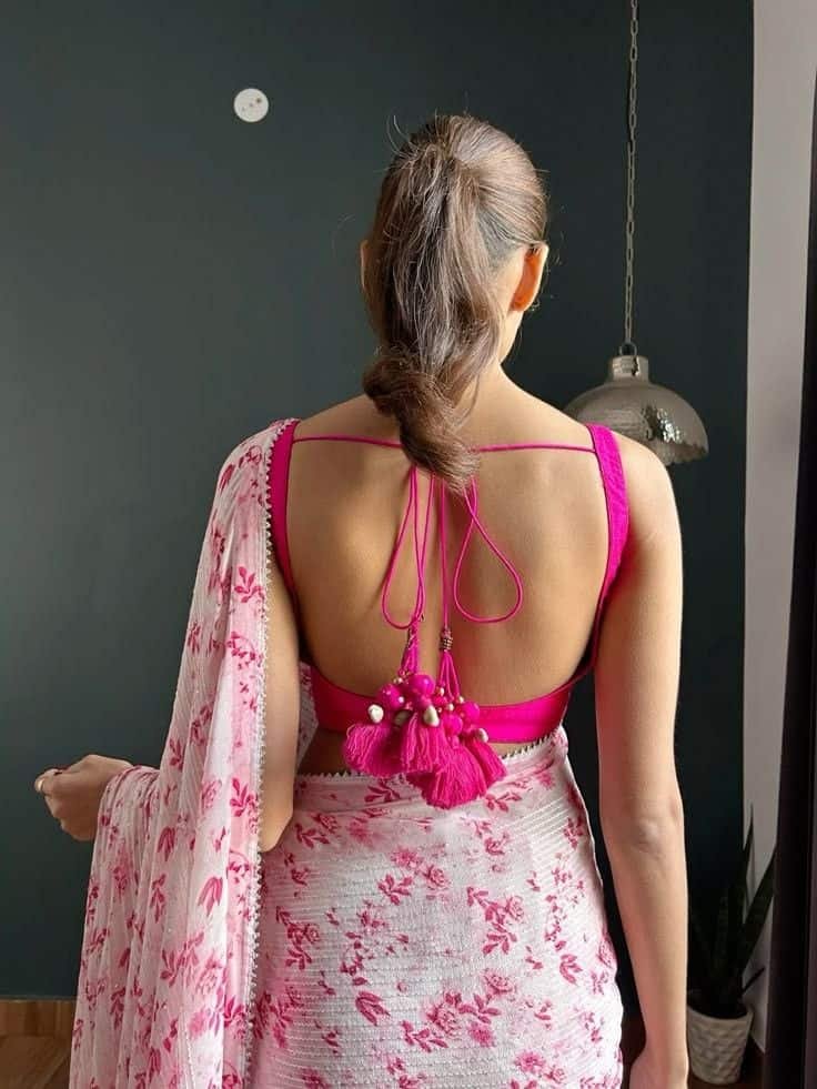 Deep Back Blouse Design Sleeveless
