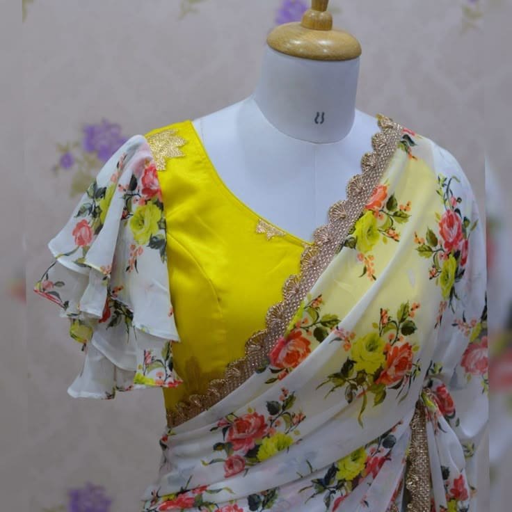 Floral Blouse with Puff Sleeves