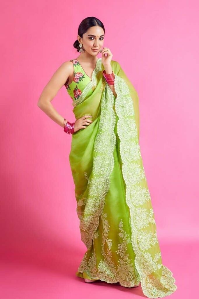 Floral Blouse with Saree