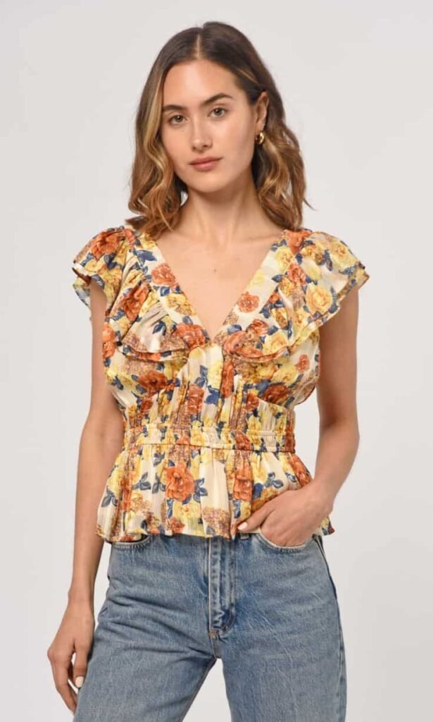 Floral Peplum Blouse Design