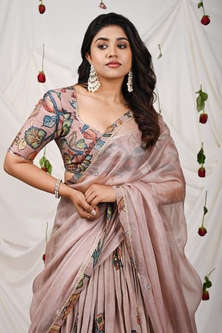 Floral Silk Blouse Design