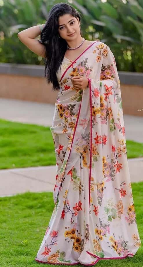 Floral Wrap Blouse Design