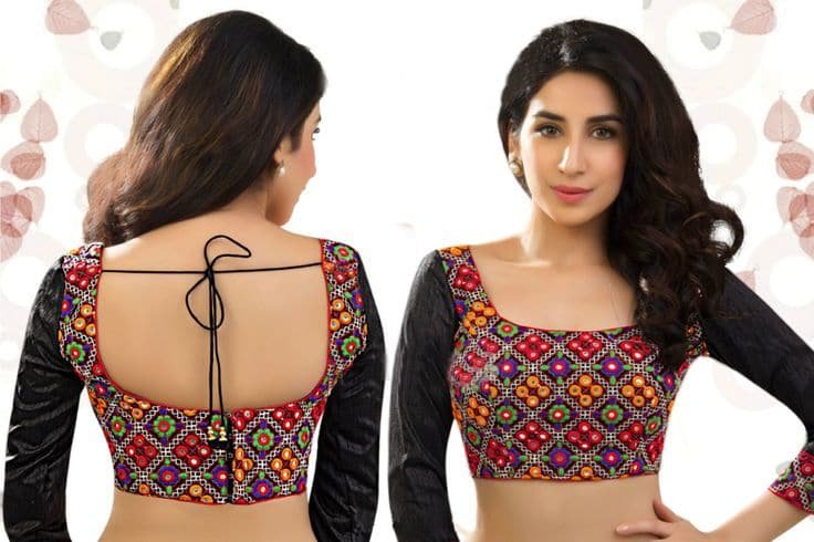 Square Neck Blouse Design Front and Back
